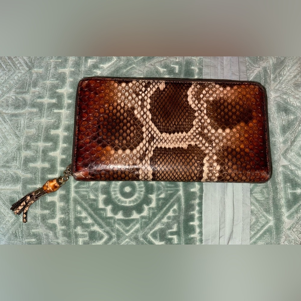 Vintage Gucci Python Bamboo Wallet VGC